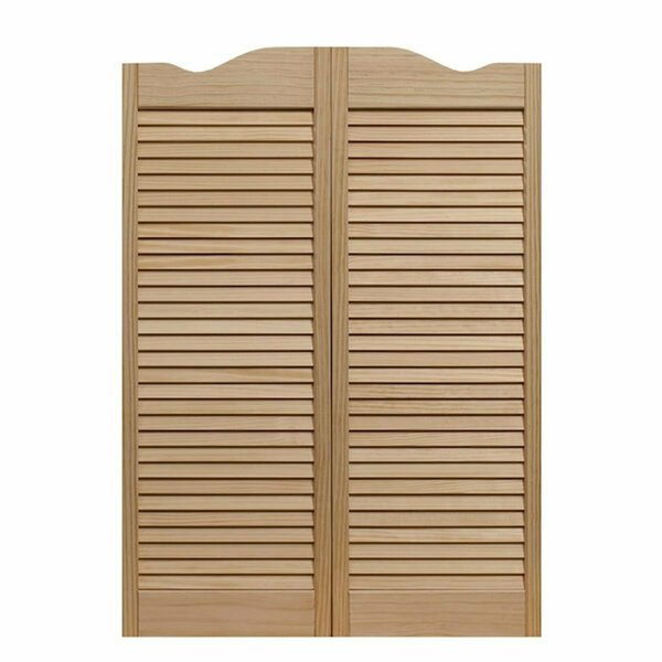 Parche 24 x 42 in. Dixieland Louvered Cafe Door, Unfinished Pine PA3042537